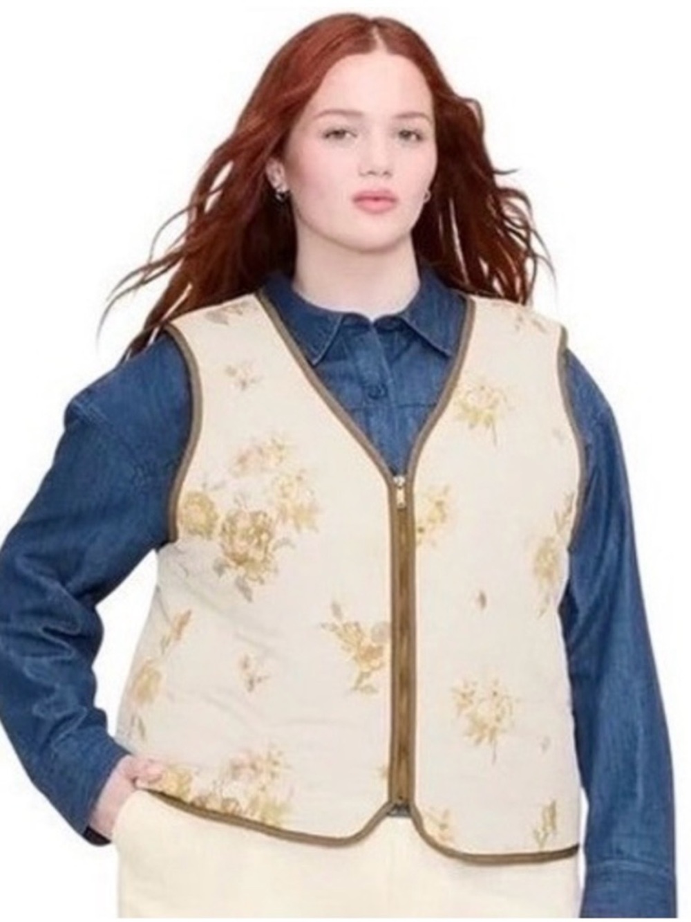 Woolrich x Target Quilted Floral Vest Cottagecore Coastal Grandma Transition XXL